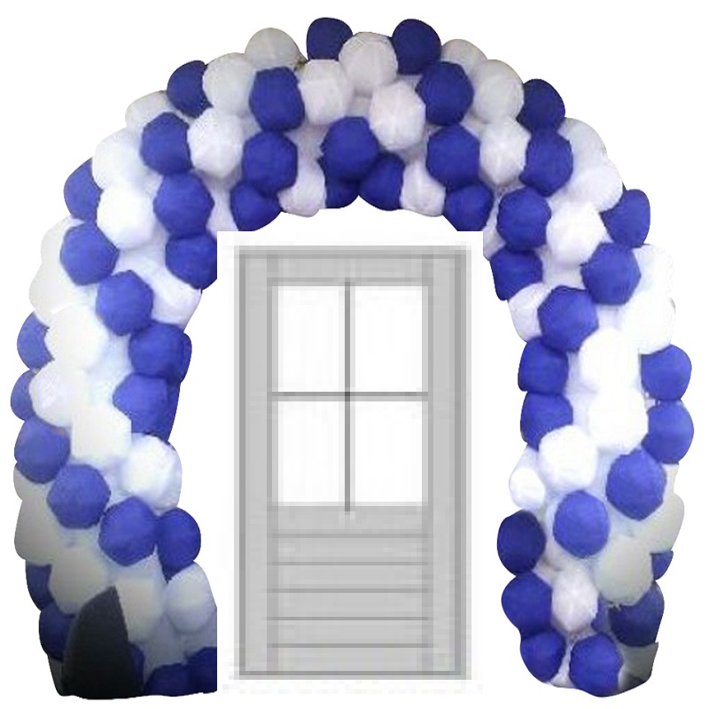 Opblaasbare Ballonnenboog Wit Blauw (enkele deur)huren