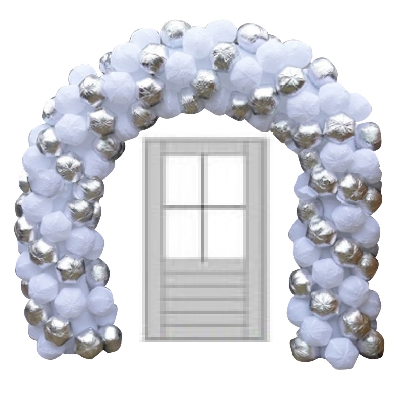 Opblaasbare Ballonnenboog Wit Zilver (enkele deur)huren